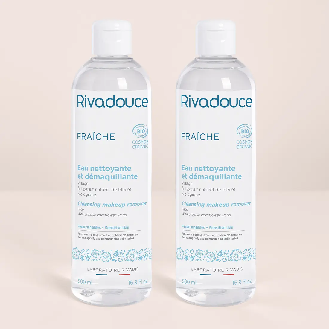 LOT DE 2 EAUX NETTOYANTES DÉMAQUILLANTES 500ML